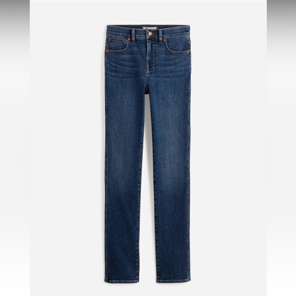 Madewell Mid Rise Stovepipe Denim Blue Jeans